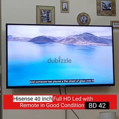 Hisense 40 inch LED tv and other items for sale with Delivery