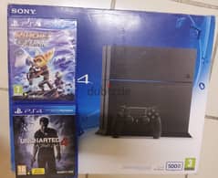 sony ps4 500gb with box and 2 games