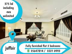 fully furnished flat for rent @ juffair 2 bedrooms 375bd including ewa