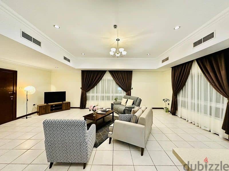 fully furnished flat for rent @ juffair 2 bedrooms 375bd including ewa 7