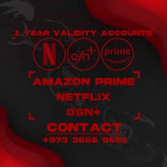 Netflix Amazon prime account for 1 year