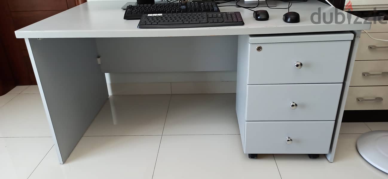 6 months old Sturdy and Big Computer Table with drawers for sale 0