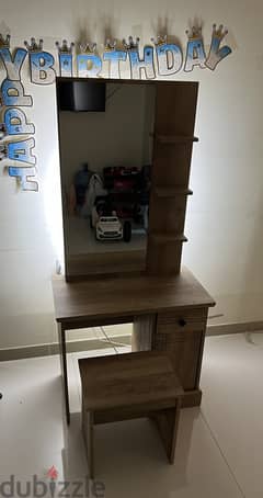 Dresser with LED Light, Mirror and Stool - Dressing Table