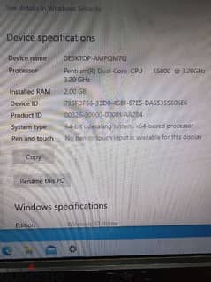 Dell Desktop for urgent sale, Configuration attached as image