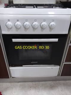 Washing Machine , cooking range , oven, Split Ac, Gas cylinder