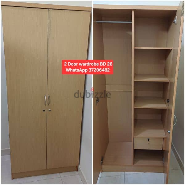 Black 2 door wardrobe and other items for sale with Delivery 8