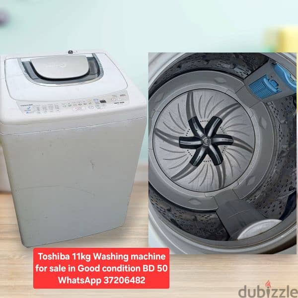 Toshiba washing machine and other items for sale with Delivery 6