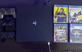 Ps4 Pro 1000gb--5games--3 controllers