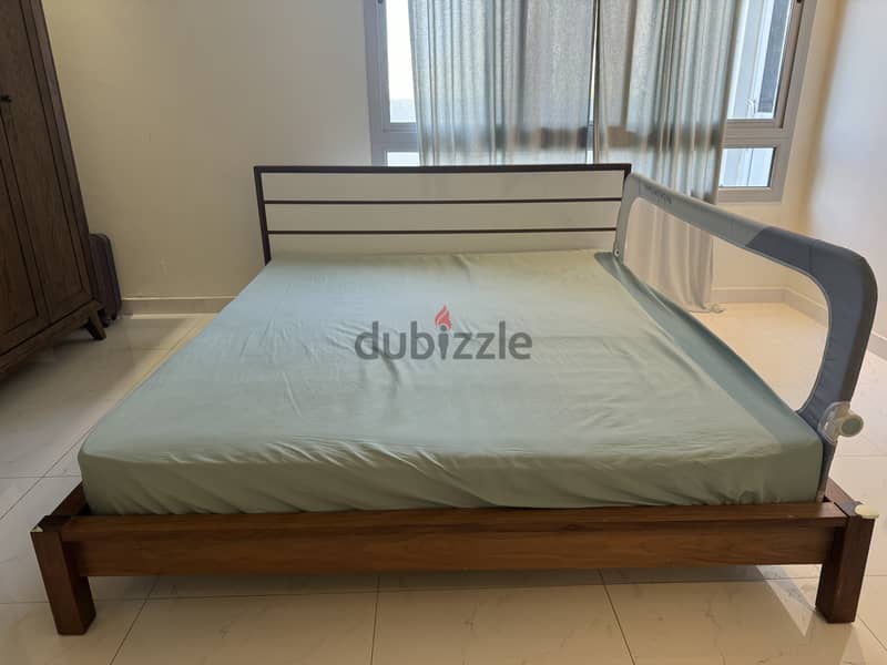 Super King size bed with mattress and side tables 1