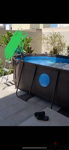 swimming pool + cover + electric filter + chlor
