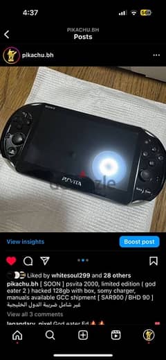 LIMITED EDITION psvita 2000, hacked 128gb with box and original charge 0