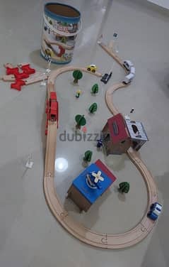 wooden train set