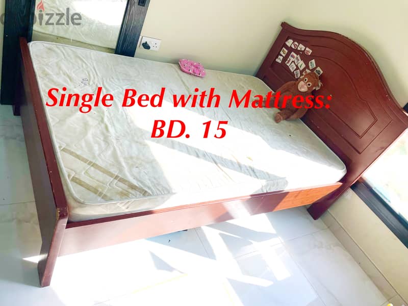 Double Bed with Mattress: BD. 30 4