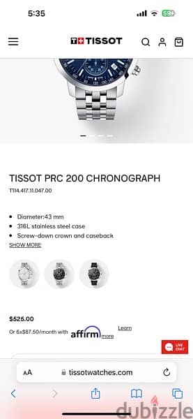 Tissot watch for sale 4