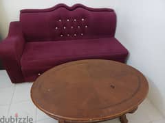 3 seater sofa and wooden  table