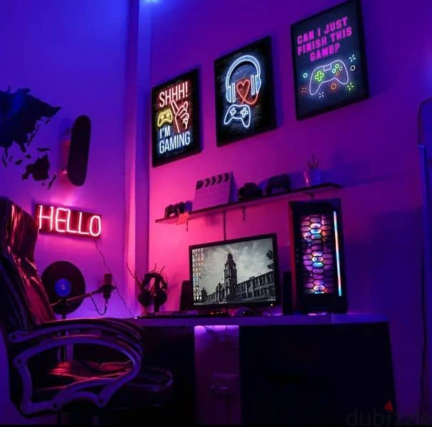 9pcs Neon Gamer Quotes Posters Prints, Gamin 2