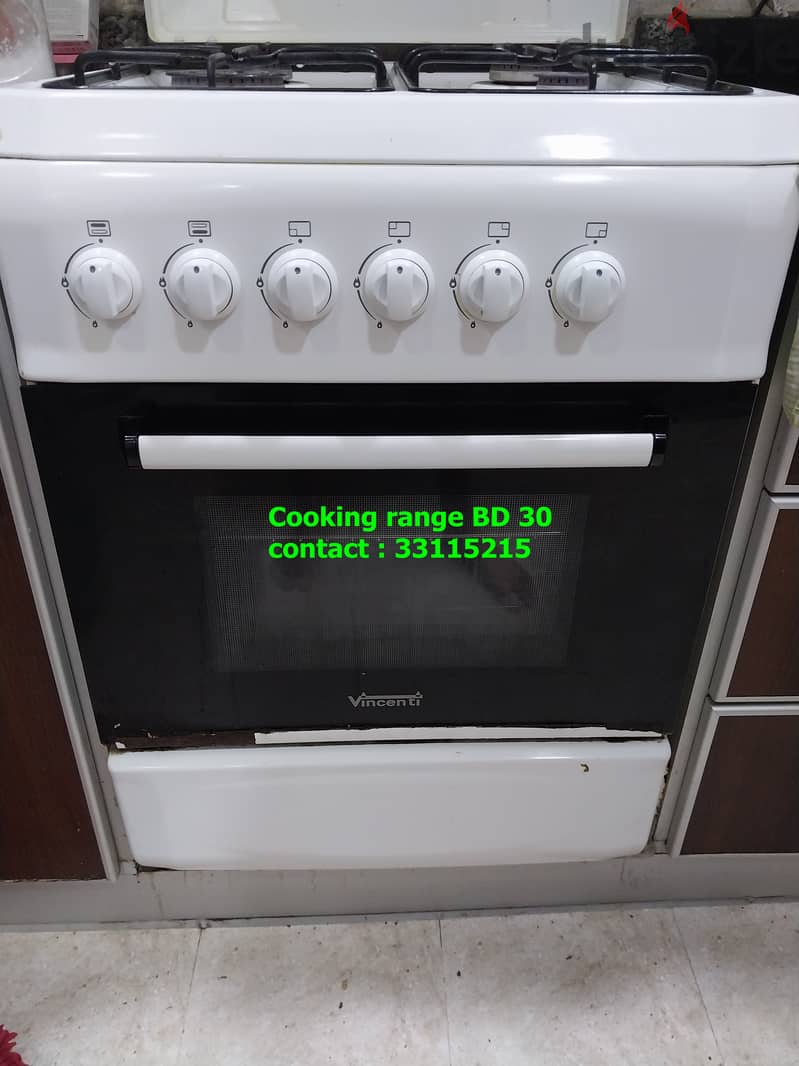 Washing Machine , cooking range , oven, Split Ac, Gas cylinder 1