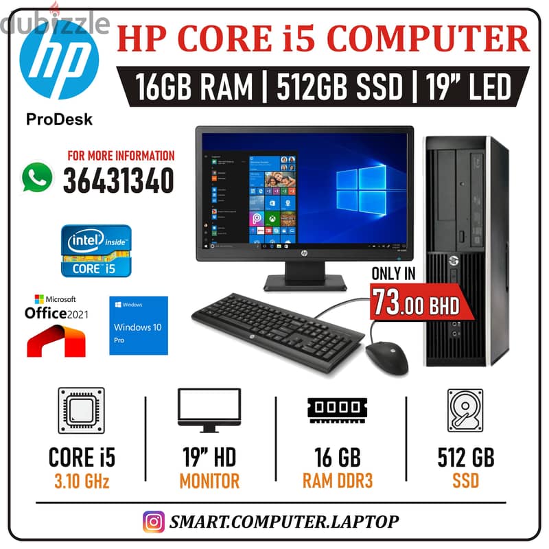 Wholesale Offer HP Core i5 Computer 19"Multimedia Monitor In Just 40BD 4