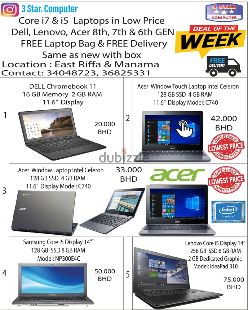 DELL,Acer & Lenovo Laptops In Low Price Core I7,i5 8th,7th & 6th Gen 2