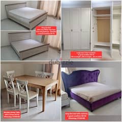King size bed with Mattress and other items for sale with Delivery