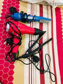 Hair dryer, straightner and comb for 7 bd 0