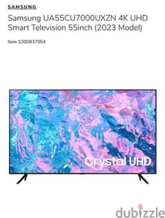Samsung UA55CU7000UXZN 4K UHD Smart Television 55inch 0