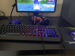 Backlit keyboard, mouse and mouse pad