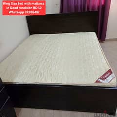 bed and mattress king size and other items for sale with Delivery