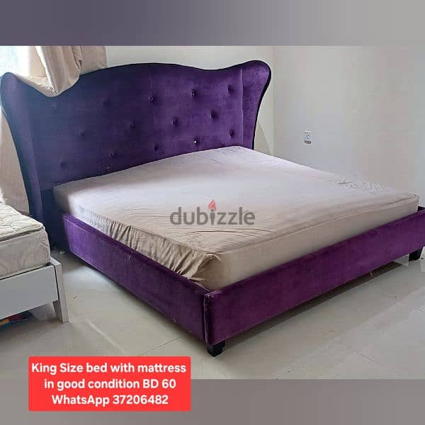 bed and mattress king size and other items for sale with Delivery 5