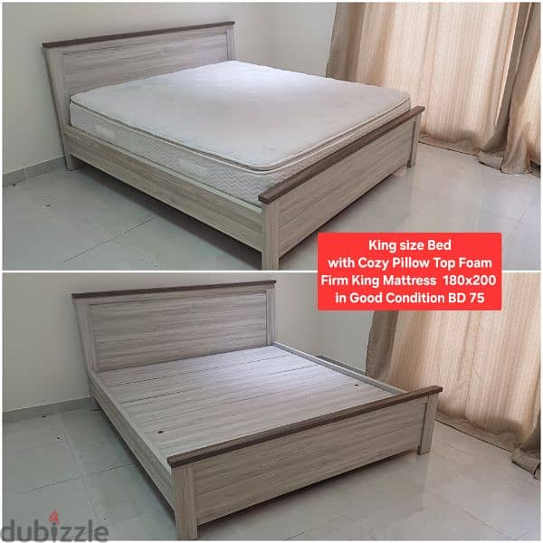 bed and mattress king size and other items for sale with Delivery 6