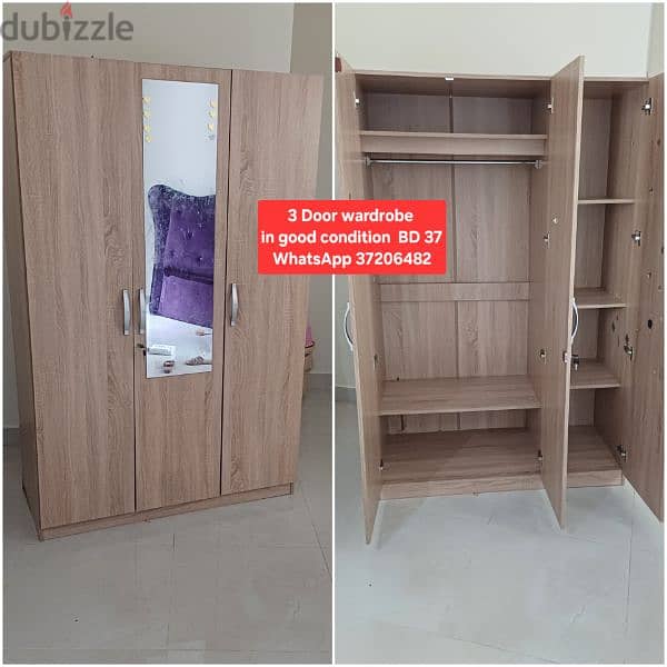 3 Door large size wardrobe and other items for sale with Delivery 3