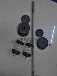 dumbbell and weight bar  urgent sale