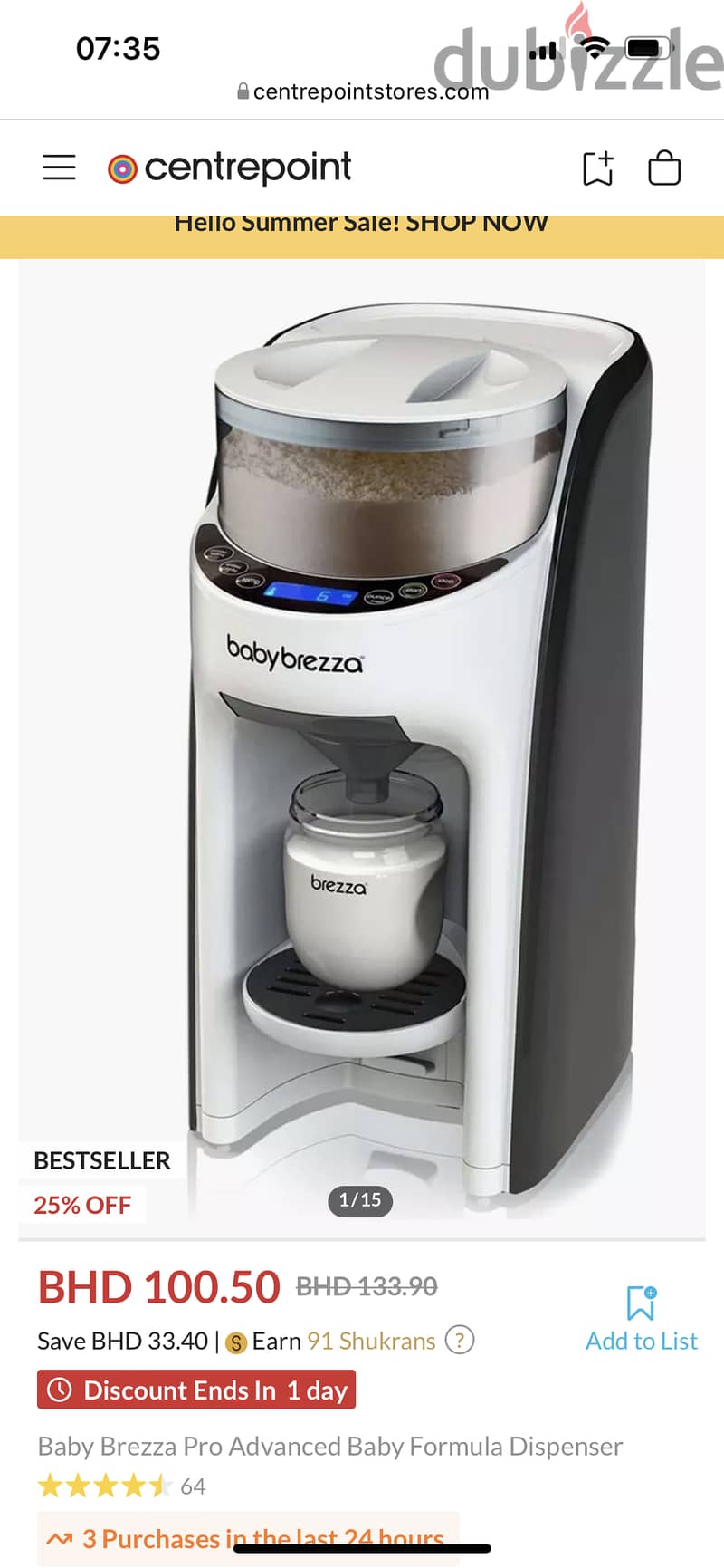 Babybrezza Formula milk dispenser 1