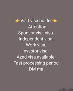 Azad visa. sponsor visa. working visa. independent visa. visit visa.
