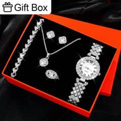 Quartz watch with jewelry set 0