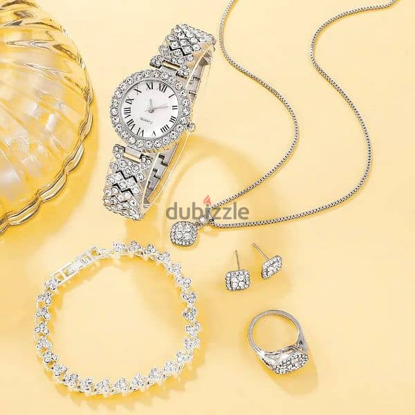 Quartz watch with jewelry set 1