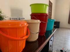 2 basin + 3 bucket + 2 dust bin for sale