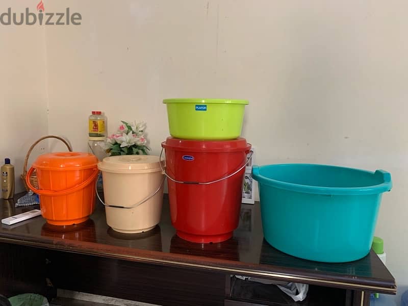 2 basin + 3 bucket + 2 dust bin for sale 4