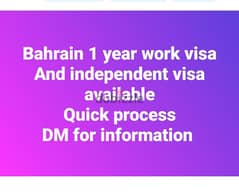 Bahrain independent visa. working visa. sponsor visa. investor visa.