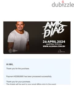 2x Golden Circle Tickets for Amr Diab's Concert on 26th April 2024