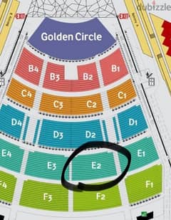 2 Amr diab tickets next to each other