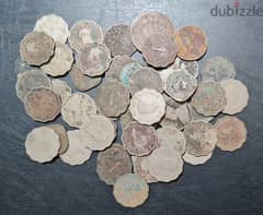 Old Indian coins from British period 50 coins 0