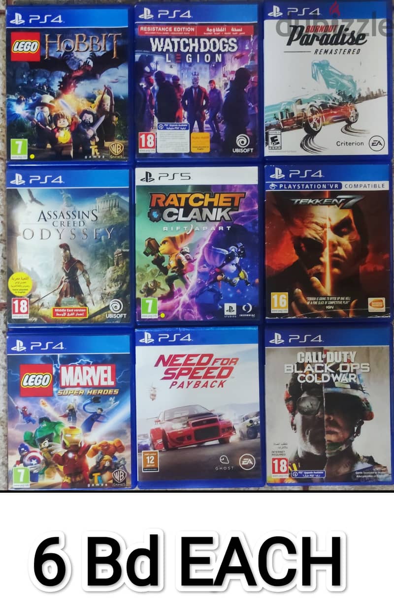 Ps4 games Excellent Condition ps5 Compatable for playstation 1