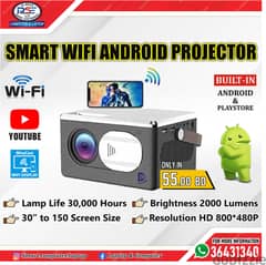 Smart Android WIFI Projector Multimedia 150"Screen Size Mobile Sharing 0