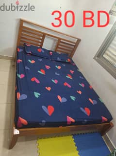 Queen size Bed with mattress and TV table for sale