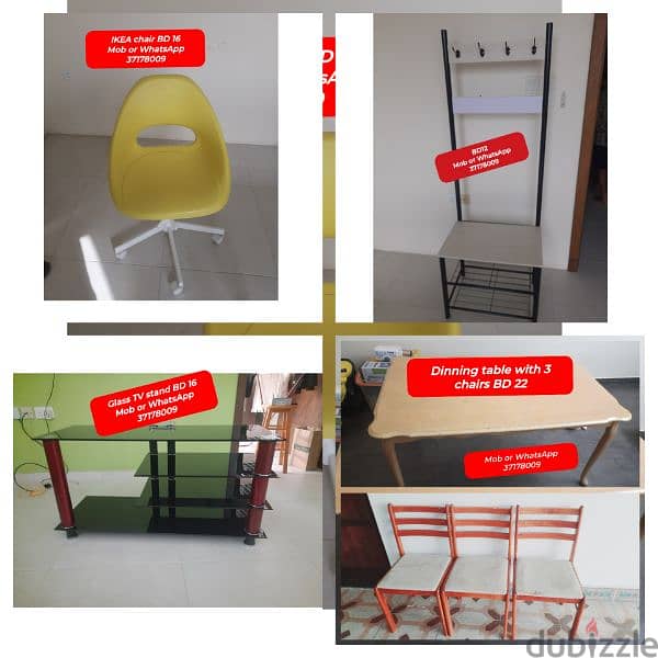 3 chair dinning table and other household items for sale 11