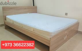 Queen size double bed with mattress for sale