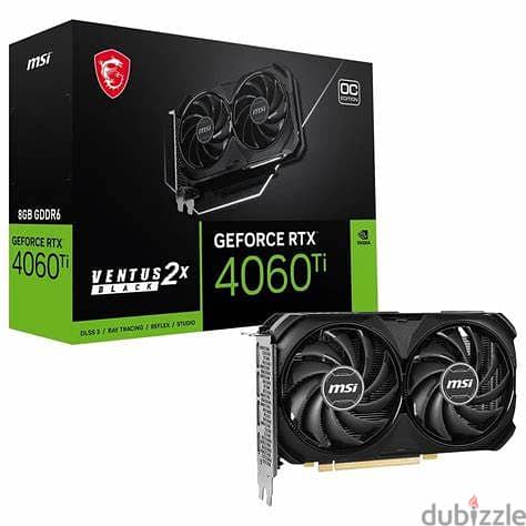 MSI GeForce RTX 4060 8GB Graphics Card 2xFan Ventus 0