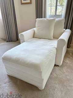 White Lounge Chair With Storage 0
