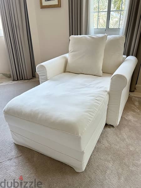 White Lounge Chair With Storage 0